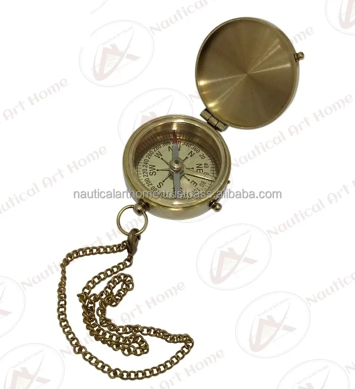 Brass Pocket Compass Mini Marine Collectible Gift 