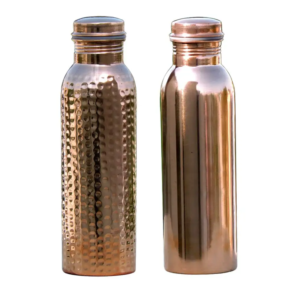 Pure Copper Water Bottle For Ayurveda Health Benefits Joint Free Leak Proof 