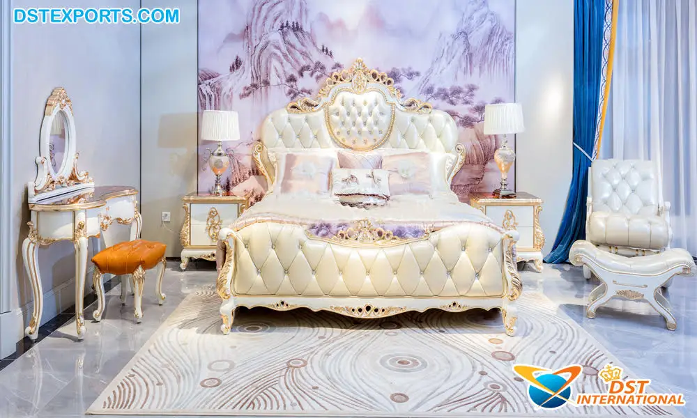 white and gold bedroom chair