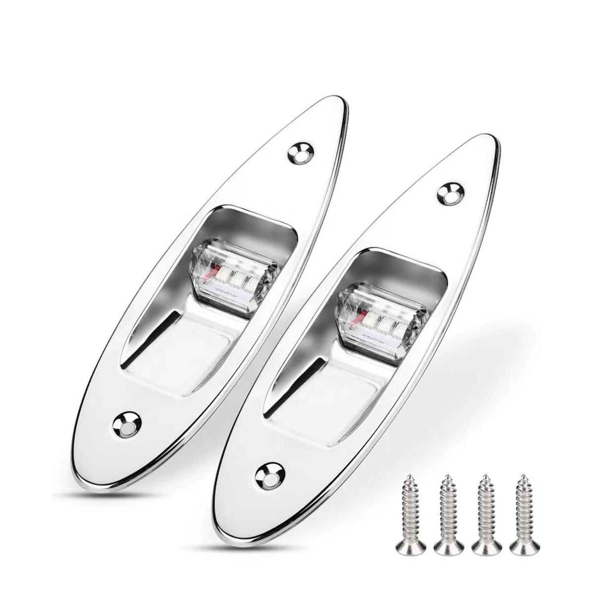 LED Navigation Lights 2Pcs 12V LED Flush Mount Side Bow Navigation Signal Light Lamp for Marine Boat Yacht Kayak Green Red