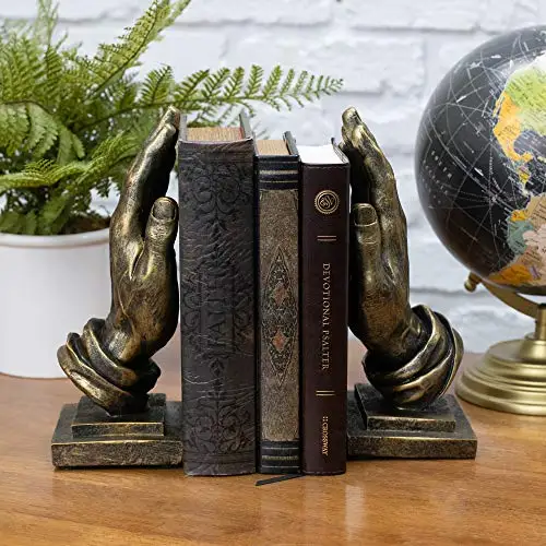 Handcrafted Hand Shaped Aluminum Bookend Book Stand Book Holder for Home Class Room Office and Library Decoration Purpose