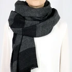 Made in Italy Woman Fashion Italian Design Premium Quality Scarf Women scarf yarn dyed black and grey color