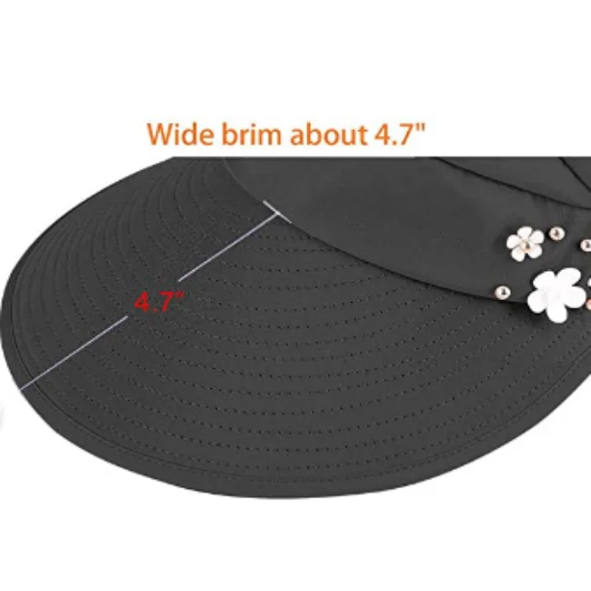 Шляпка от солнца с широкими полями для женщин, летняя уличная Складная пляжная шапка с защитой от ультрафиолета