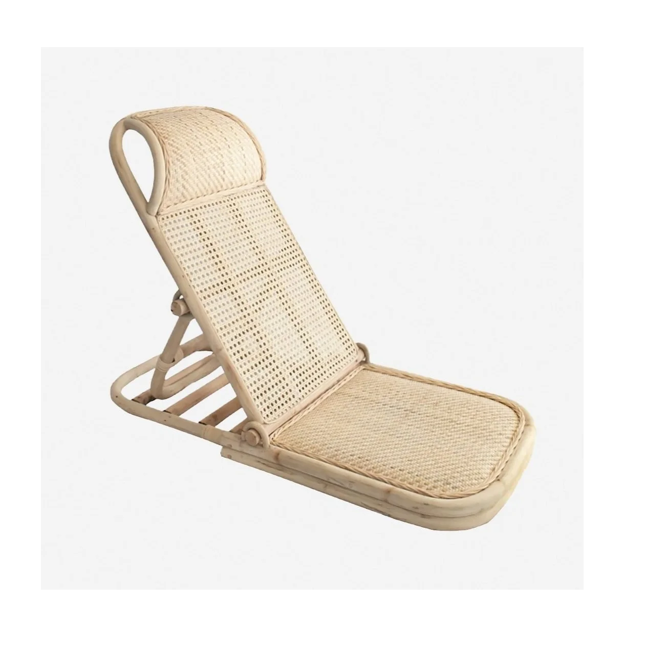 Neues Design Rattan Strandkorb Outdoor Modern Relax Luxus Tragbarer Bambus  Low Seat Pool Lounge Camping
