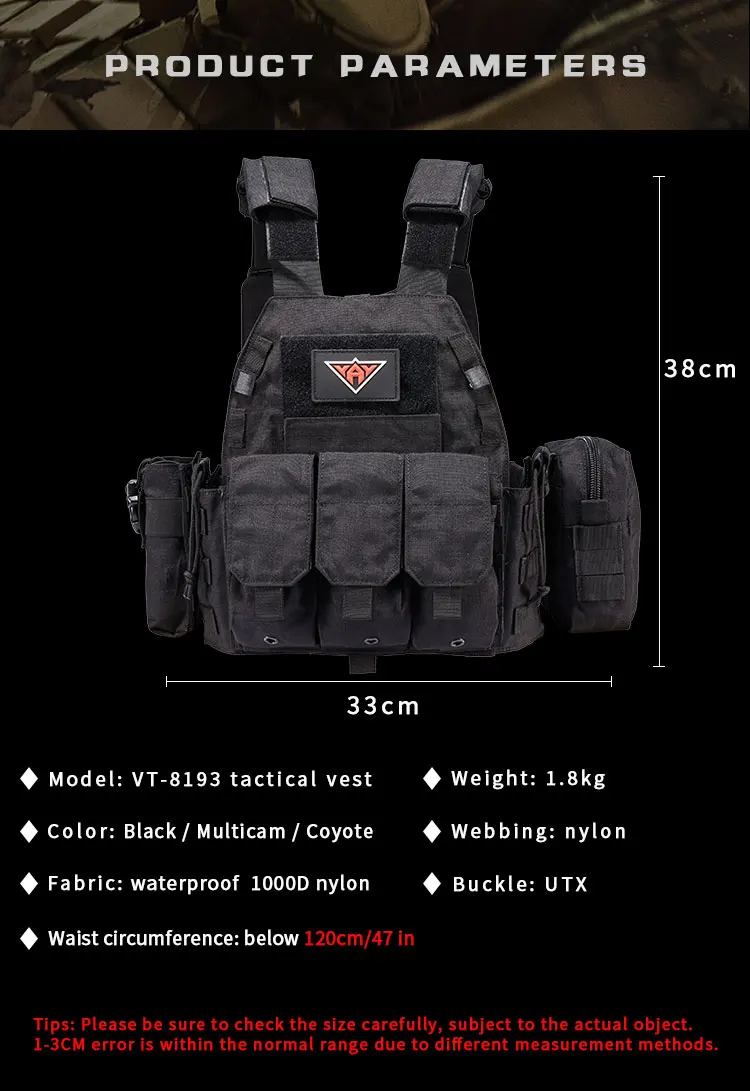 Yakeda Tactical Vest Chaleco Tactico Outdoor Gear Training Hiking ...