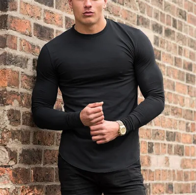 Mens Clothing T-shirts Long-sleeve t-shirts Moncler Long Sleeve T-shirt in Black for Men 