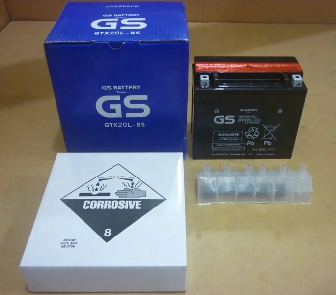 Оптовая продажа доставка контейнеров GS GTX20L-BS / YTX20L-BS батарея (Сделано в
