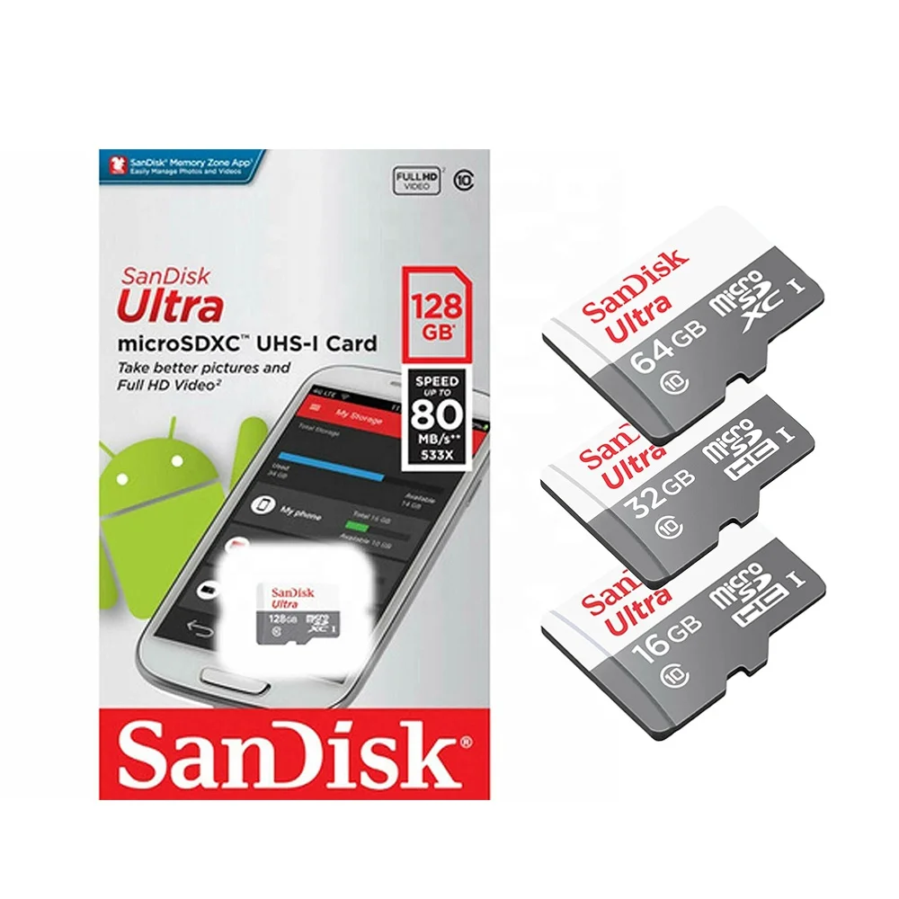SanDisk Ultra Micro SD Card 16GB 32GB 64GB 128GB Class 10 SDHC SDXC Memory Card 