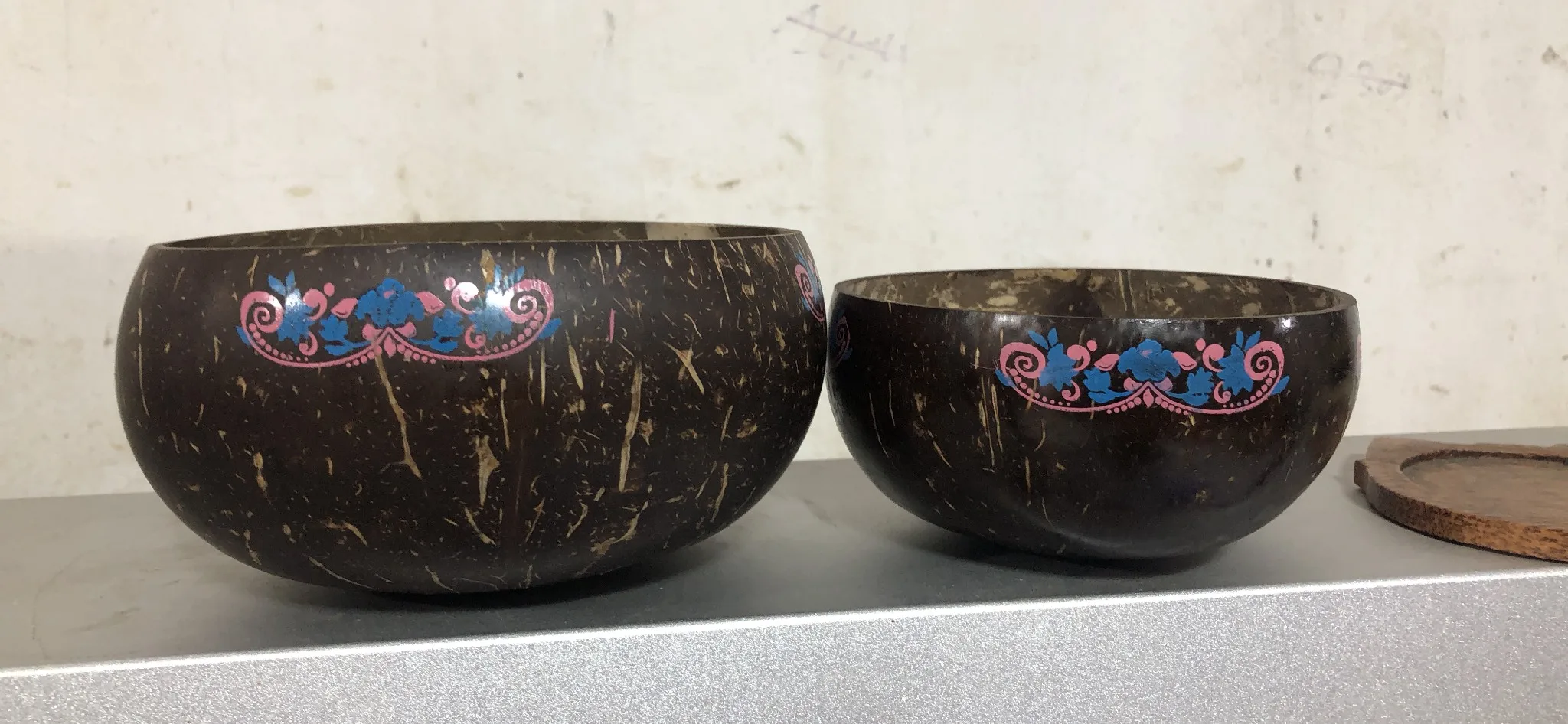 Hot Trend 2023 Ecofriendly Coconut Shell Bowl Paint Creative Glossy