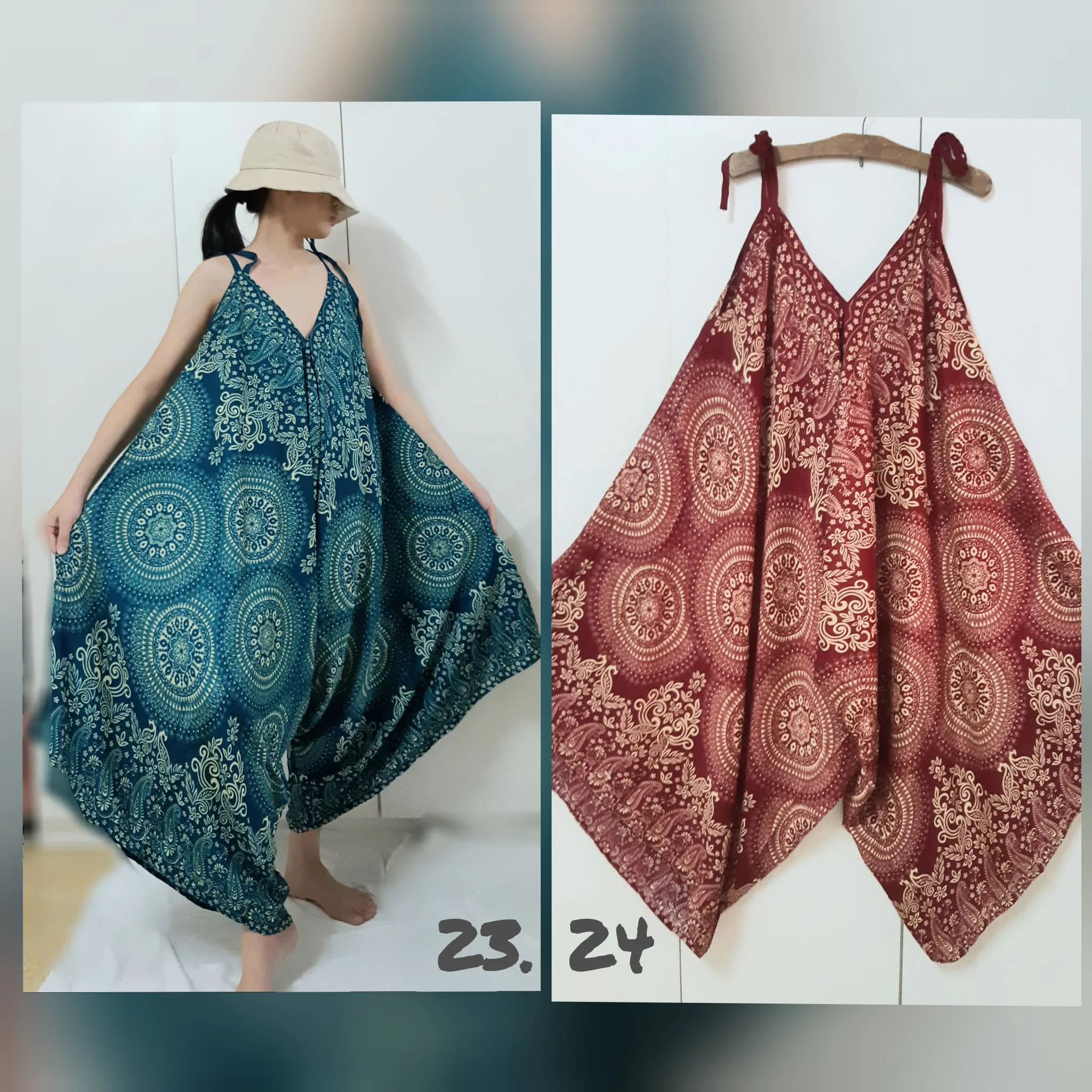 Комбинезон-шаровары Alladin в стиле хиппи в стиле бохо, комбинезон для йоги с широкими штанинами, комбинезон-шаровары с принтом мандалы в стиле арт-деко, пляжная одежда