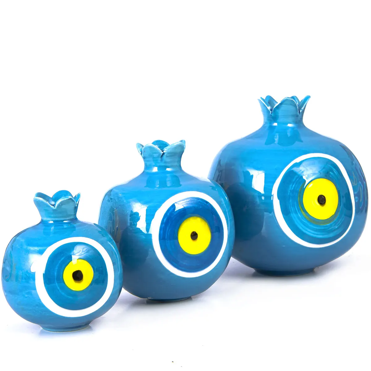 Декоративные турецкий ручной работы-клипсами Дурной глаз роспись керамический гранат тройной