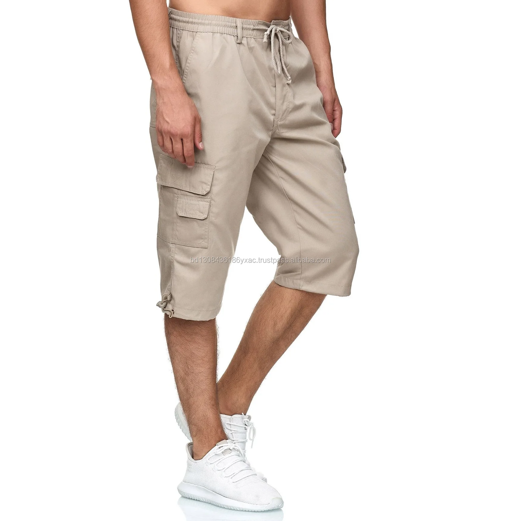 Men Plain 34 Length Cargo Pants Combat Multi Pockets Loose Pants  Fruugo  IN