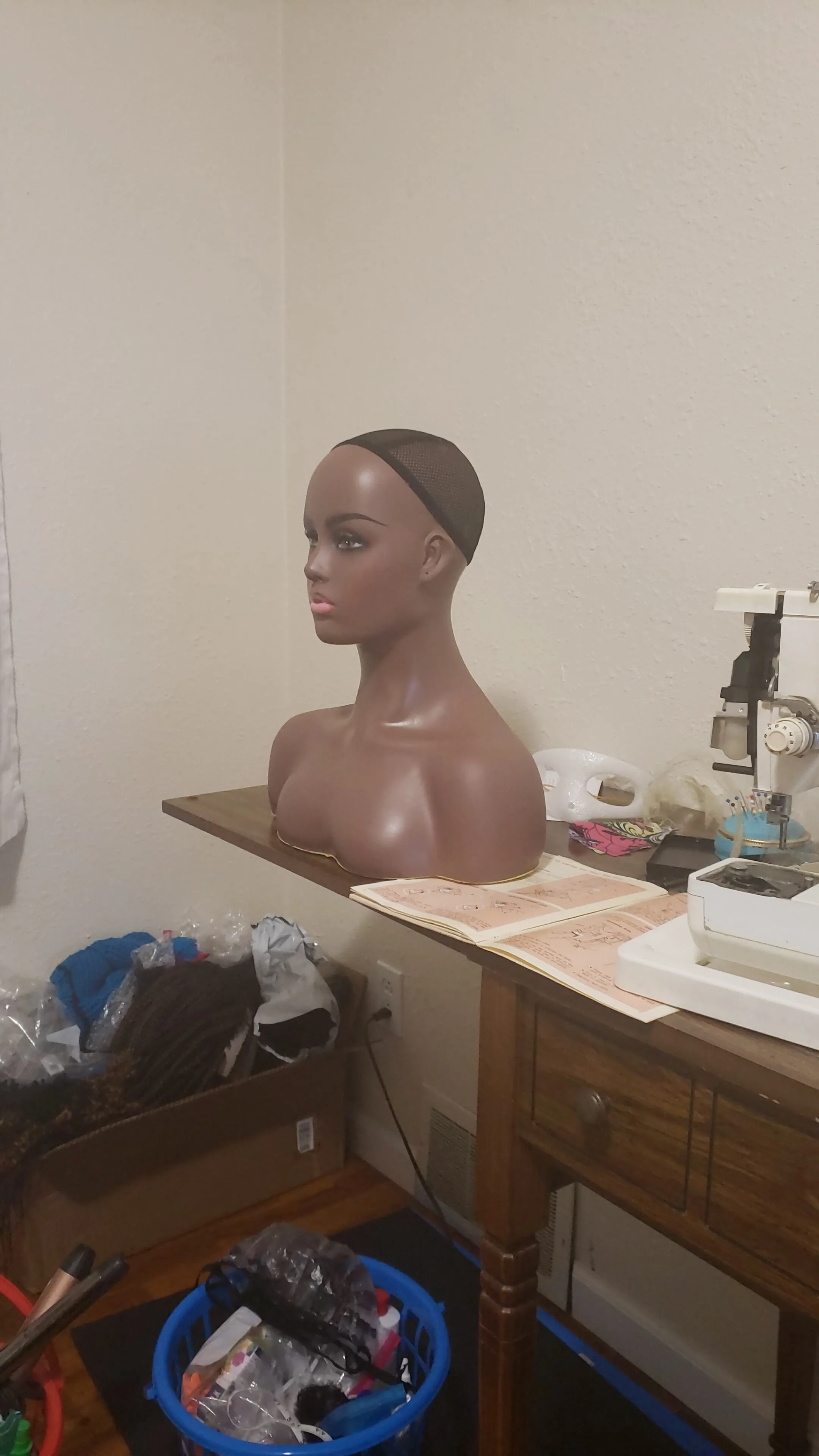 new female realistic wig mannequin head