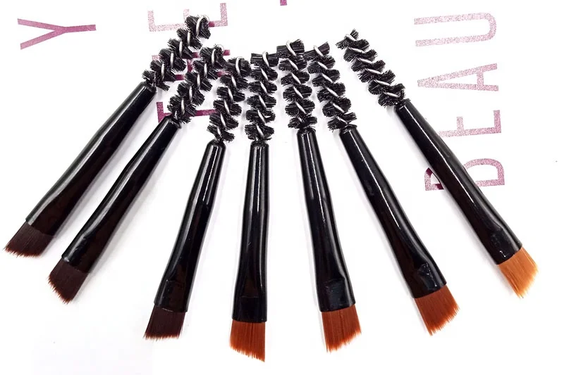 
Портативная мини-расческа для бровей с двойной головкой и косым спиральным наконечником, расческа для бровей, косметические инструменты для начинающих, веганская, черная, портативная 