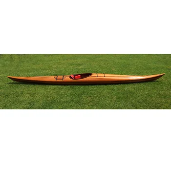 fast kayak 18 high deck racing - handmade wooden rowing boat