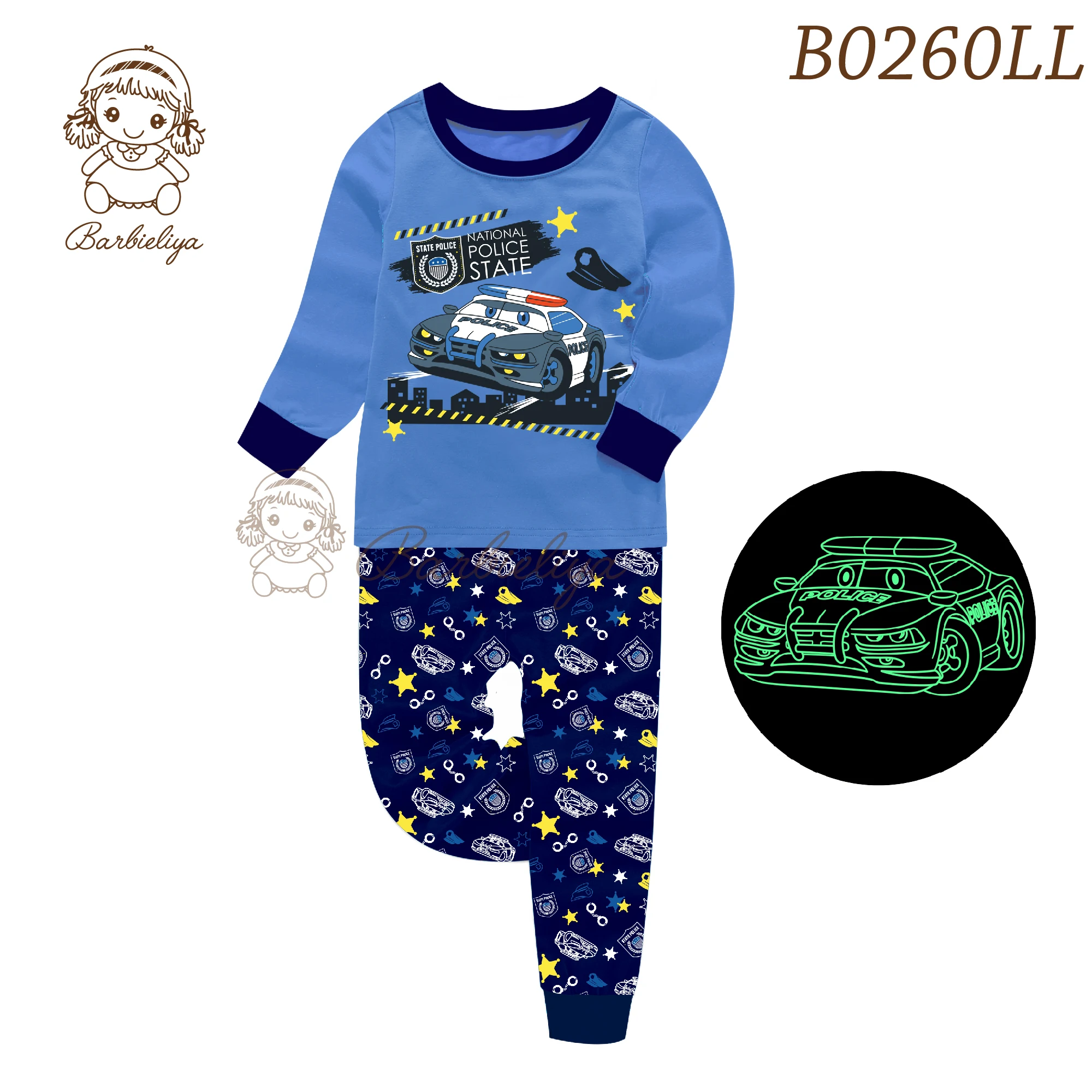 Пижама для девочек, пижама для мальчиков, светящаяся в темноте, единорог, детская длинная короткая Пижама