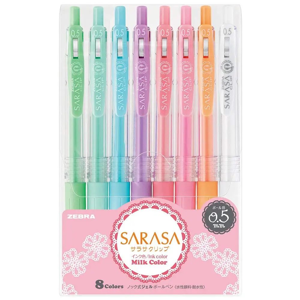 Source Zebra Sarasa Clip 0.5 Gel Ink Ballpoint pen 8 Color Set