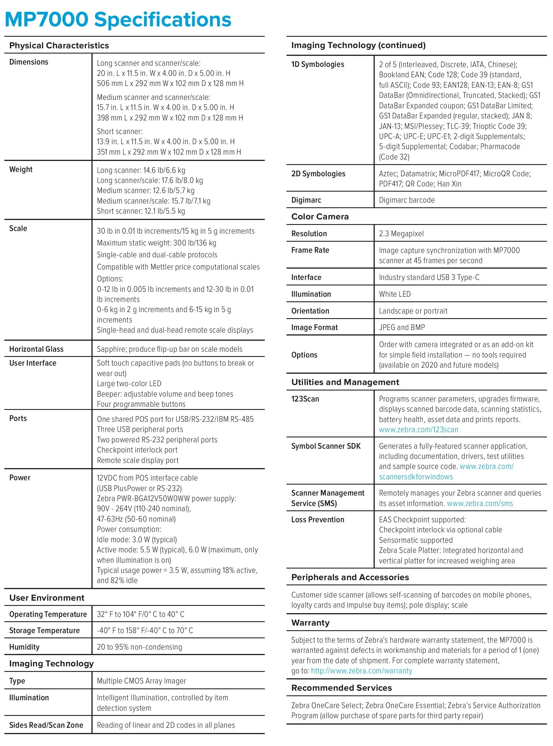 Zebra Mp7000 Costefficient Scanning At The Highvolume Pos 1d / 2d