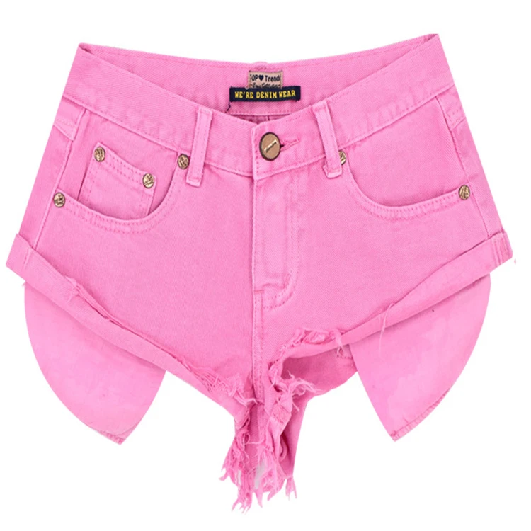 批发运动风格女性健身房粉红色短裤夏季棉氨纶短裤