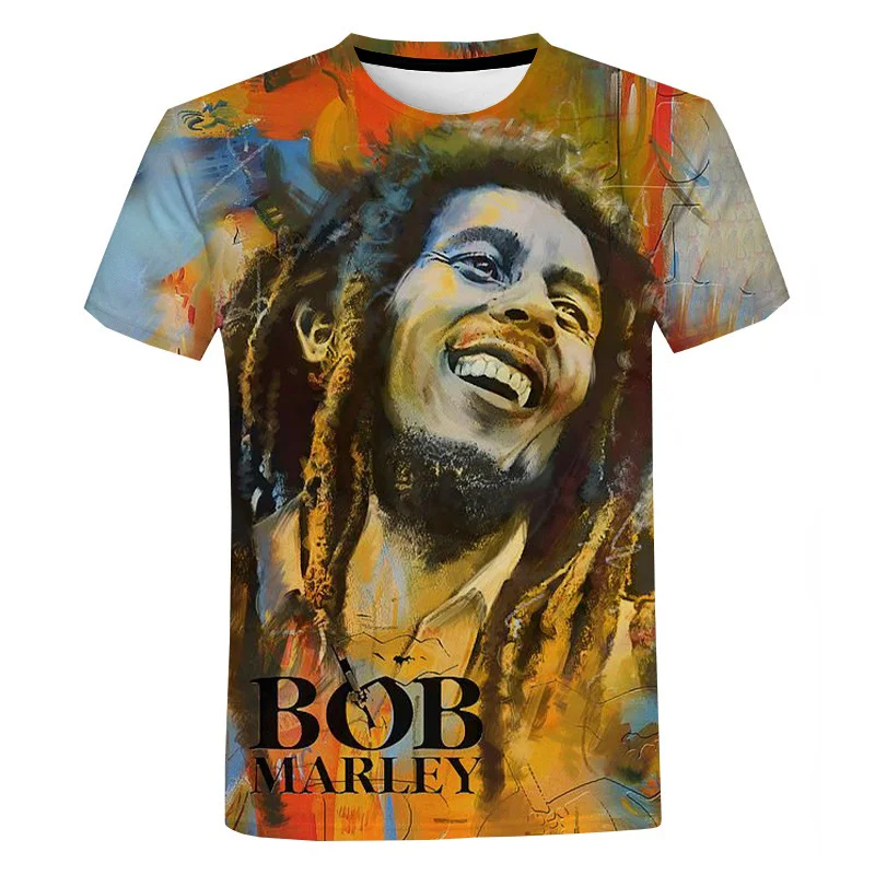 UBUB Rappeur Bob Marley T-Shirt Homme/Femme T-Shirt Imprimé 3D Bob Marley Top Décontracté dans Le Style Harajuku