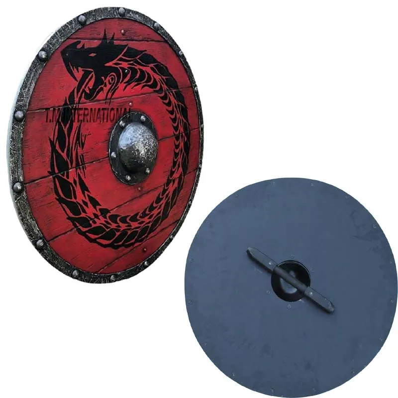 Viking Round Shield, Fully Functional Battle Shield Replica with Ancient  look, D. 80 cm.