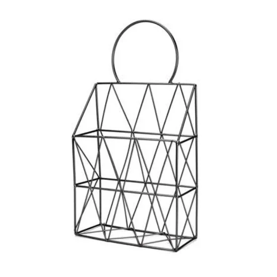 Decoration Nordic Simple Fashion Multi Functional Iron Newspaper Sundries Storage Basket Can Hang Portable