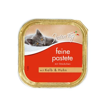 Pet Food Cat Food with Veal and Chicken 100g Tray Made in Germany