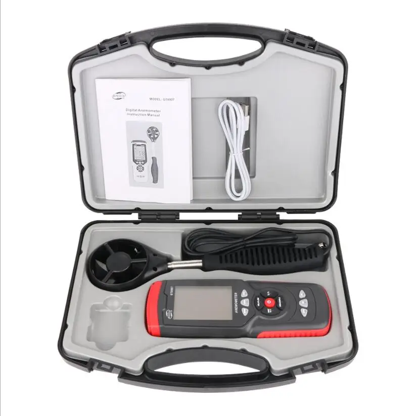 GT8907 Digital Anemometer Air Volume Tester Wind Temperature Wind Direction Wind Level Measuring Instrument High Precision
