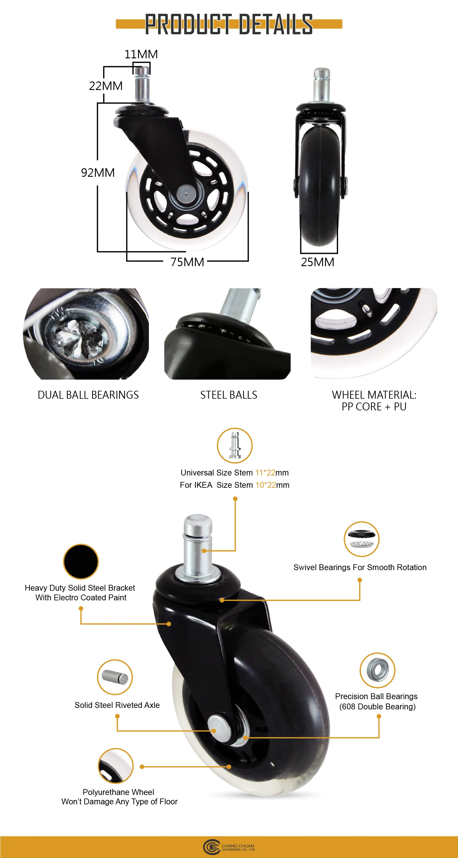 Cce Caster Furniture 3 Rollerblade Office Chair Caster Wheels Buy