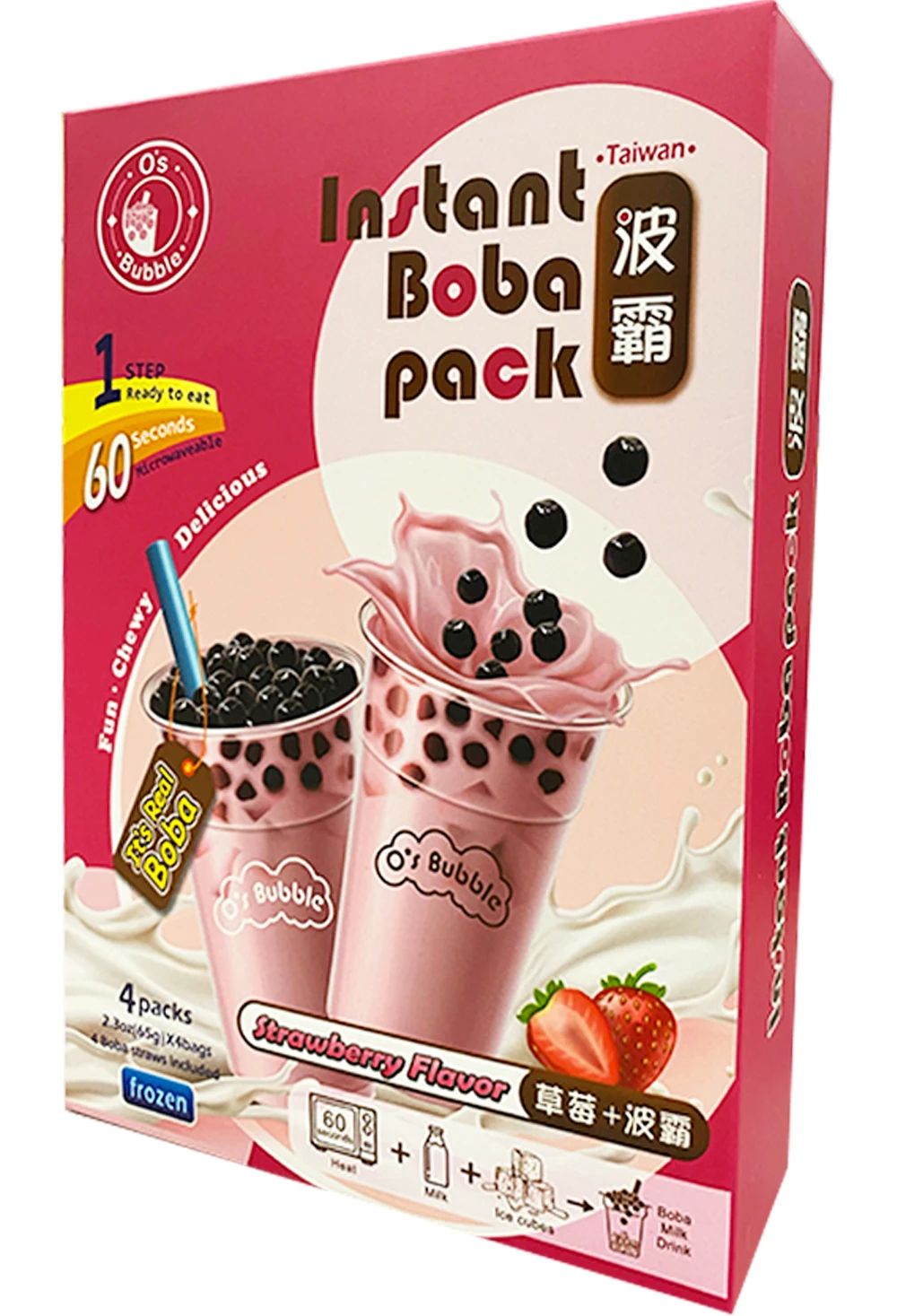 Hot Selling Product Strawberry Flavor Frozen Instant Bubble Milk Tea Best Topping Boba Online Shopping