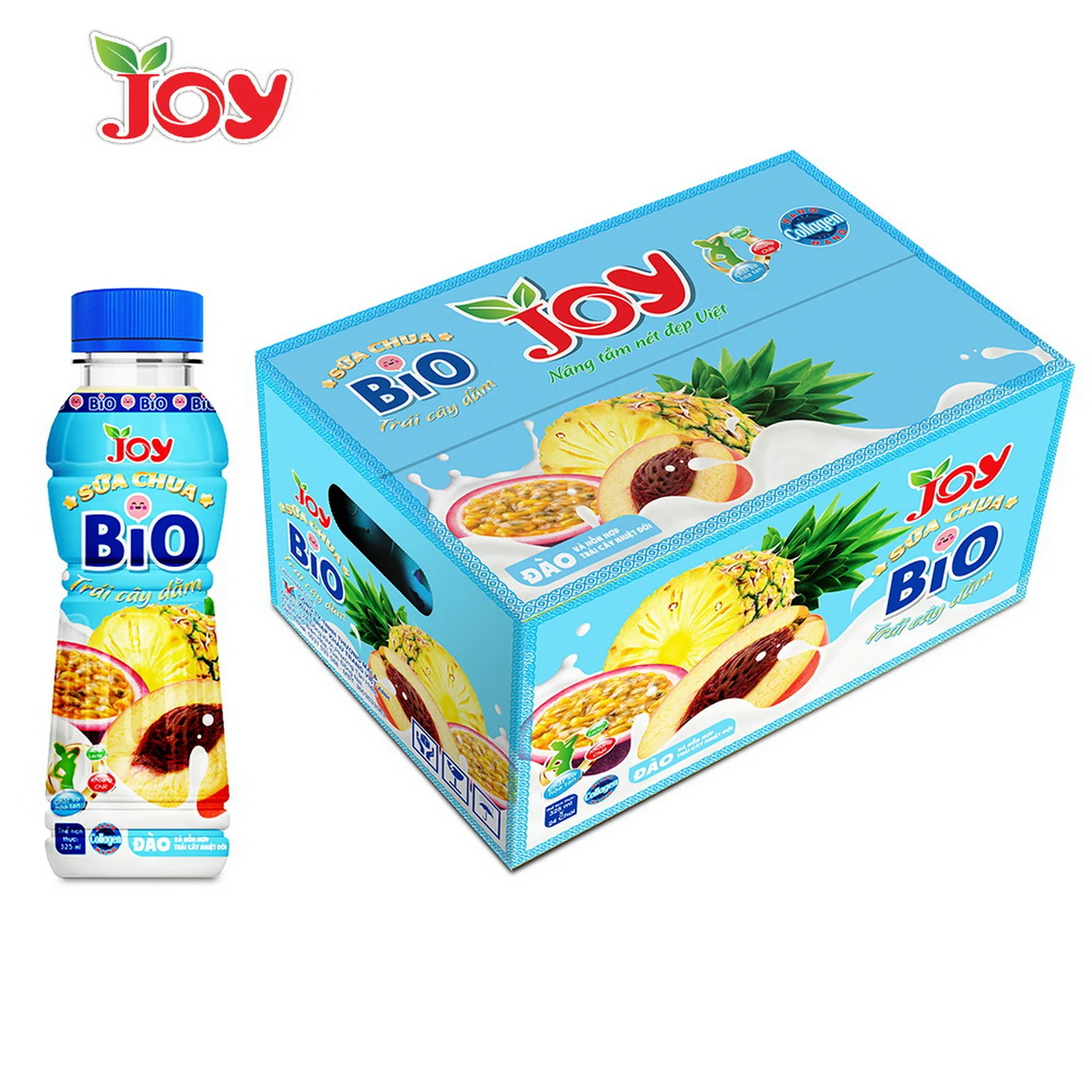 Бутылка 250 мл биойогуртный напиток prebiotic с персиком и тропическими