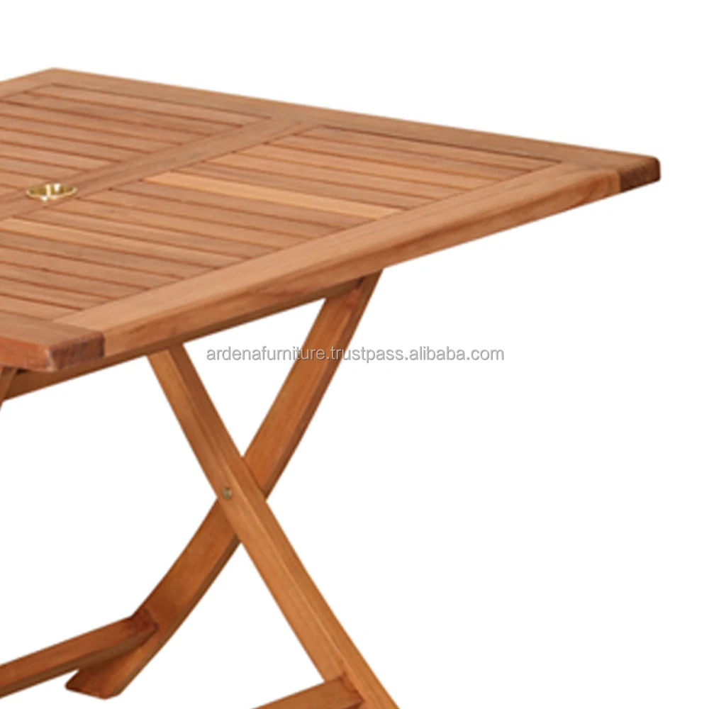 Modern Design Indonesian Teak Wood Rectangular Folding Table Rustic