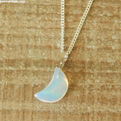 Wholesale Opalite Moon Necklace Pendant 