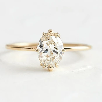 Customize Wholesale Luxury Rings Cubic Zirconia Crystal Promise Engagement 18k Gold Plated Sterling Silver 925 Rings