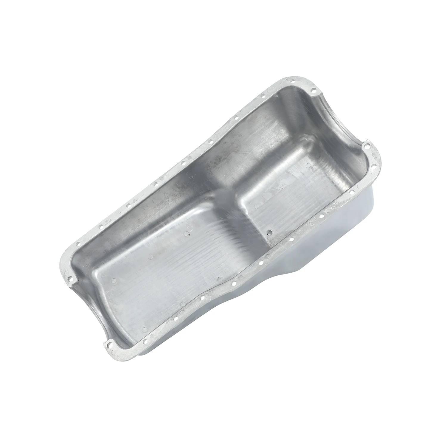 1962-82 SBF Ford Polished Aluminum Oil Pan Retro Finned Front Sump | Fits 260 289 302 Engines | Part #SRN8446