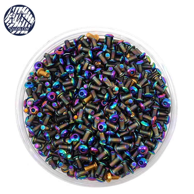 Anodized Colored Small Titanium Screws Hex Socket M3 Screws