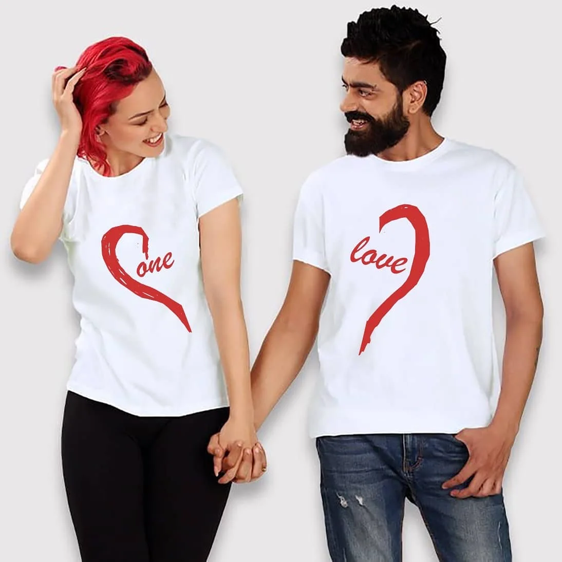 Sublimation Lovely Pattern His and Her Gifts Matching Shirts for Couples