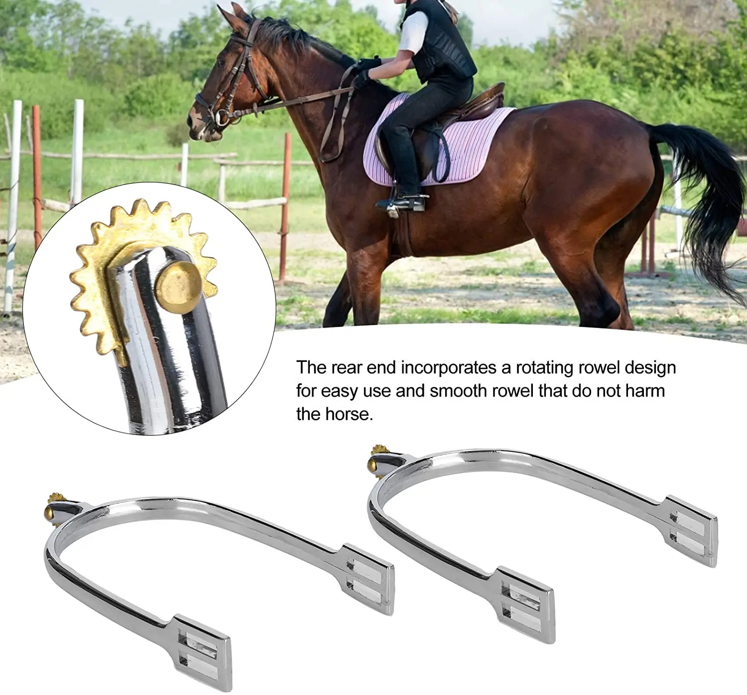 New Design Stainless Steel Horse Riding Spurs Equine Riding Spurs By