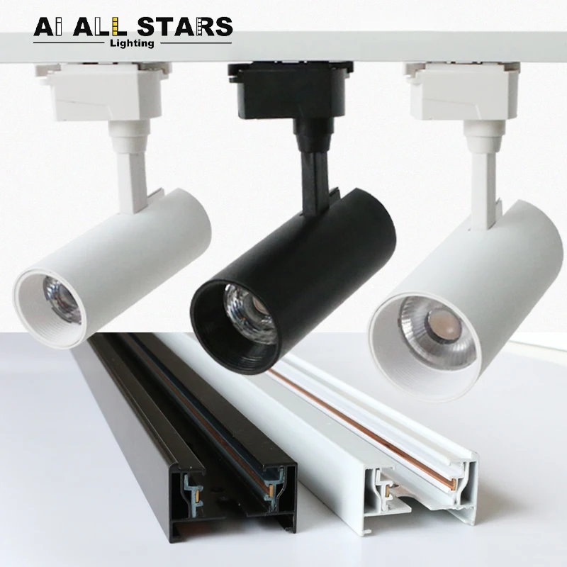 Оптовая продажа, COB светильник 10 Вт, 20 Вт, 30 Вт, 40 Вт, регулируемый светодиодный Трековый светильник, поверхностный монтаж, прожекторы, алюминиевый Трековый светильник