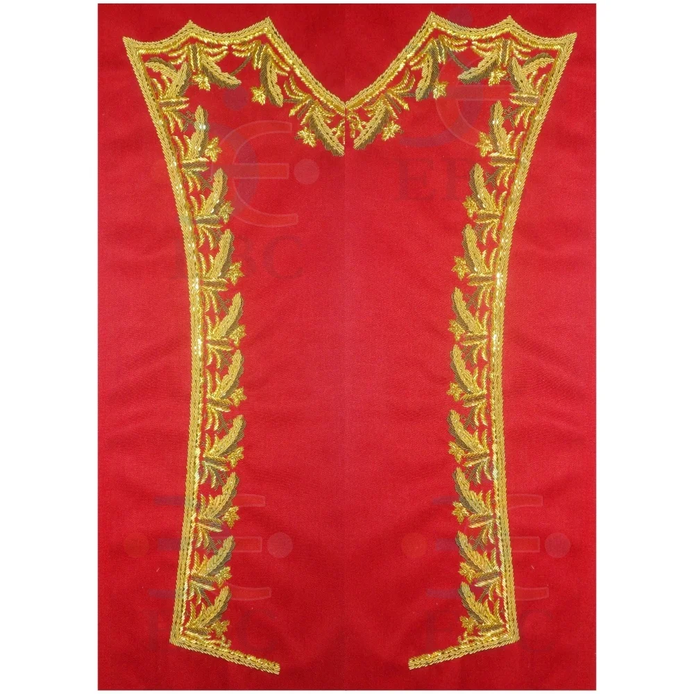 Oem Hand Embroidered Gold Bullion Collars And Cuffs For Ceremonial