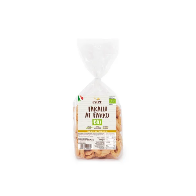 Finest Organic Italian Baked Goods Apulian Taralli with Spelled Flour Ester Spelt Cookies Biscuits Bio Savoury Snack 250g