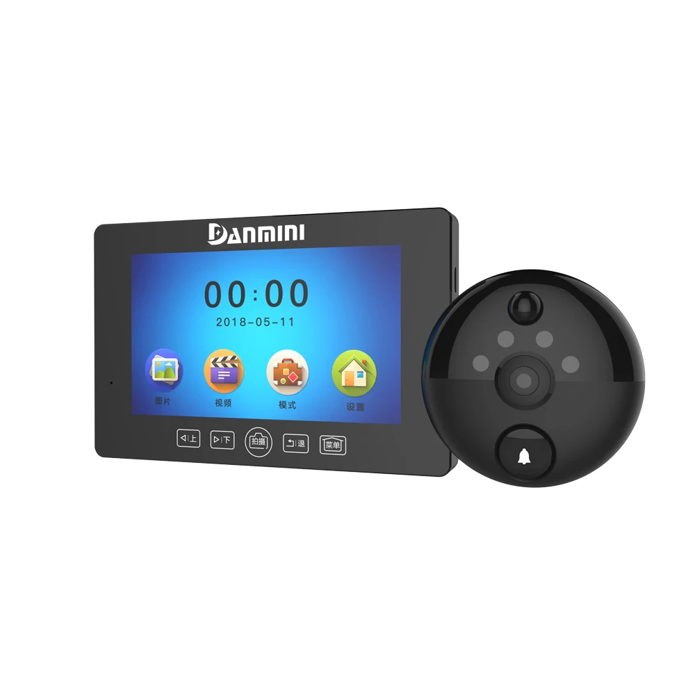 4,3 дюймовый IPS цветной экран сенсорные клавиши камера глазок дверной звонок поддерживает обнаружение движения ночное видение умный дверной глазок