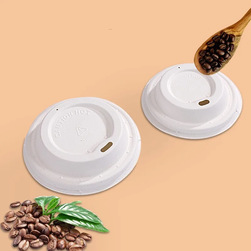For Hot Drink Biodegradable Unbleach Sip Disposable Coffee Water 80mm 90mm Lid Compostable Cup Cover