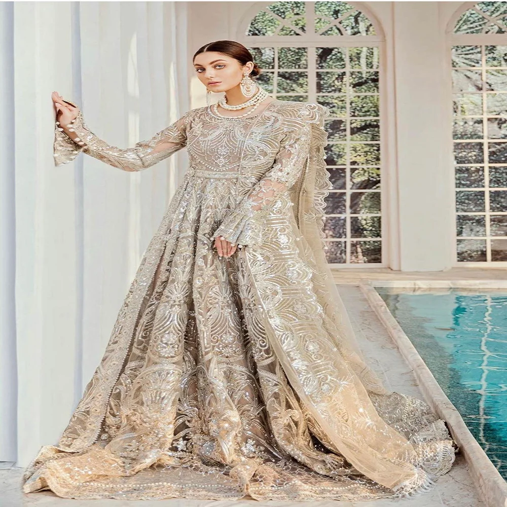 Designer Heavy Bridal Gown Wedding Dresses India Anarkali Lacha Dress ...