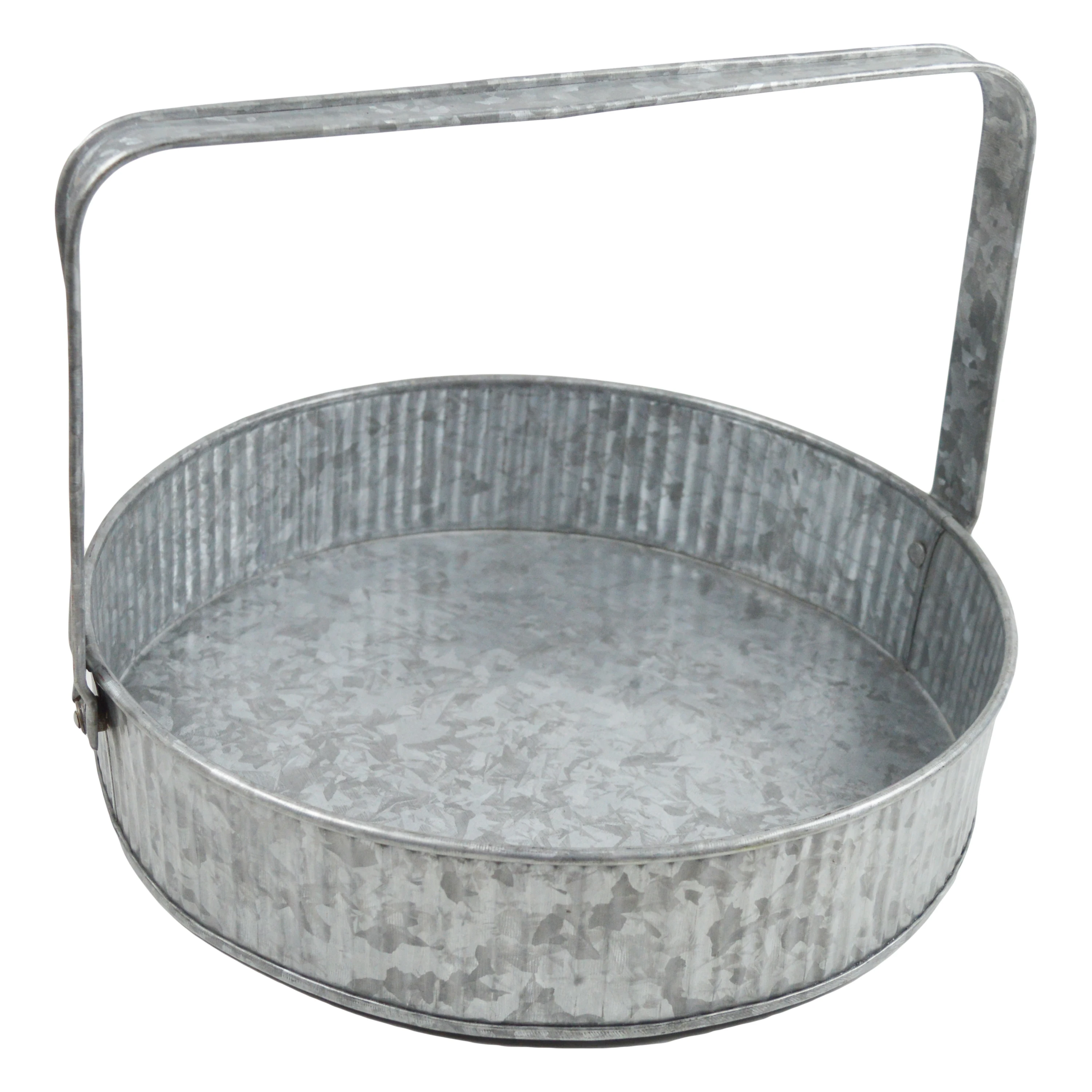 Высококачественный металлический поднос высшего качества полностью закругленный оцинкованный дизайнерский серого цвета