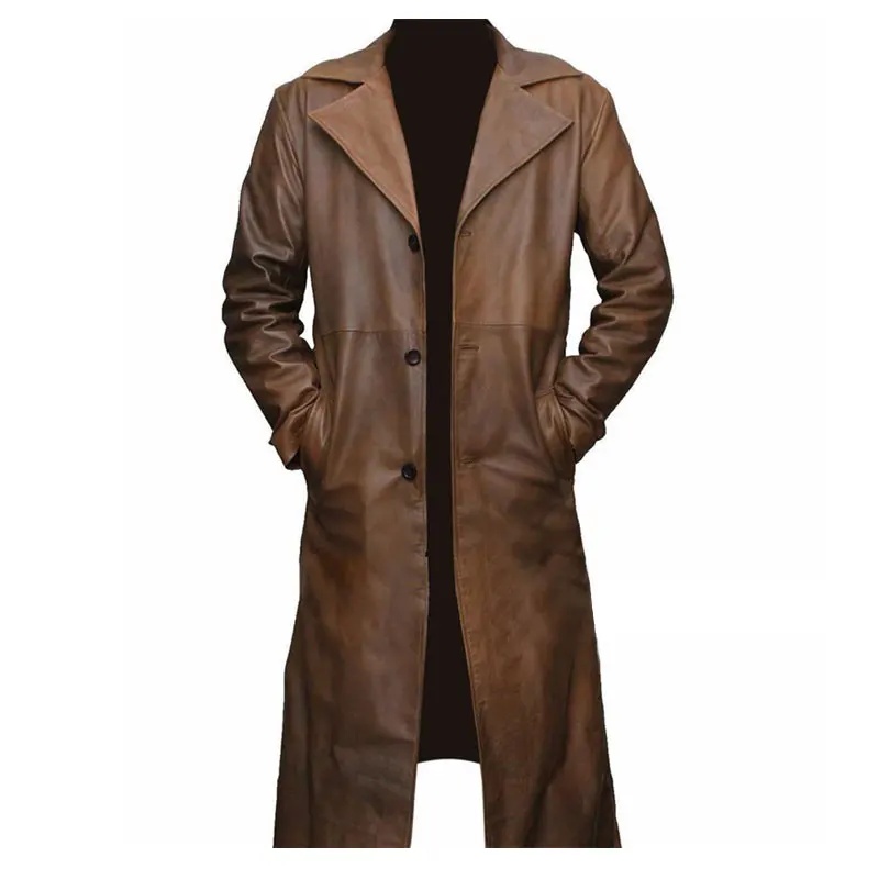 Wholesale New Custom Men's High Quality Winter Long Trench Coat Waterproof Breathable Quick Dry Woolen Fabric Button Coat - Image 4