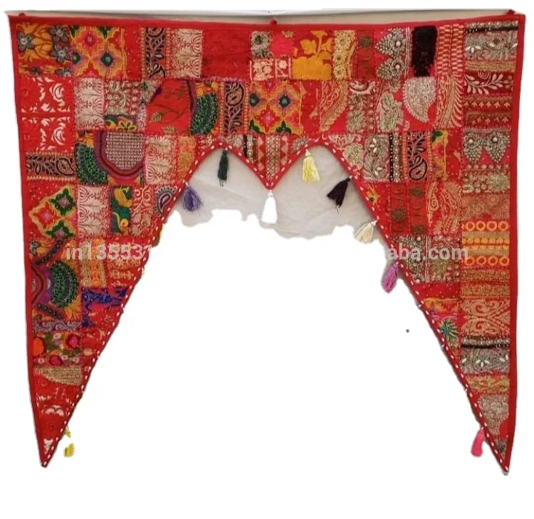 Ethnic Door Hanging Toran Decorative Curtain Patchwork Embroidered India Cotton 