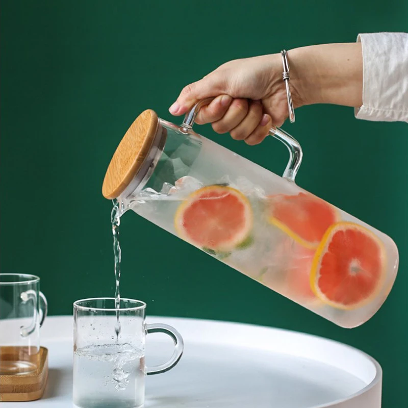 glass water jug beverage glass carafe for juice lemon water iced