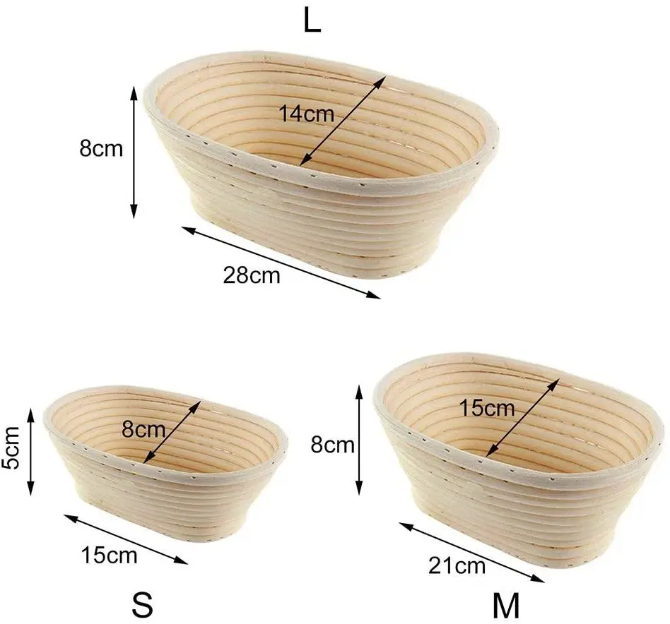 Natural Rattan Handmade Proofing Dough Baking Bowl Bread Fermentation