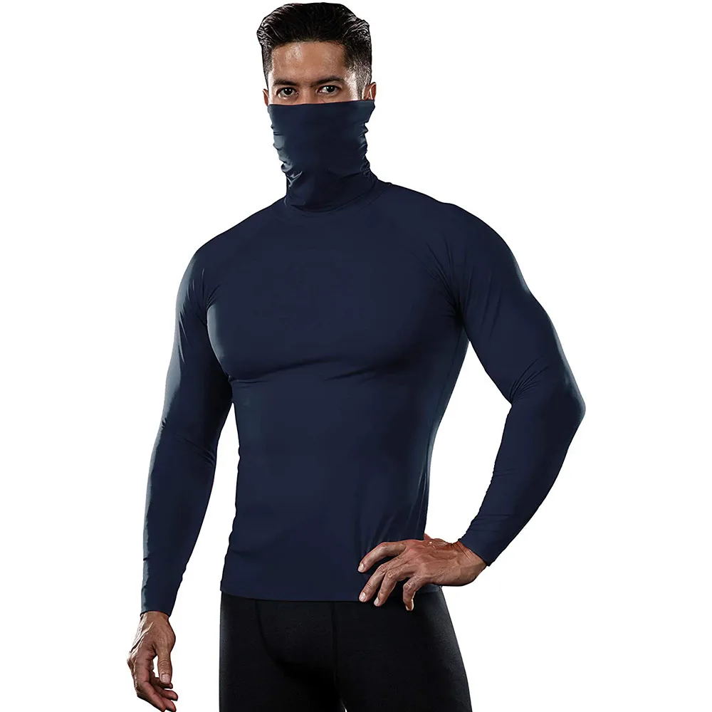 Men's Thermal Long Sleeve Compression Shirts, Winter Gear Sports Base Layer  Top, Basketball running training T-Shirt , Athletic Running T-Shirt